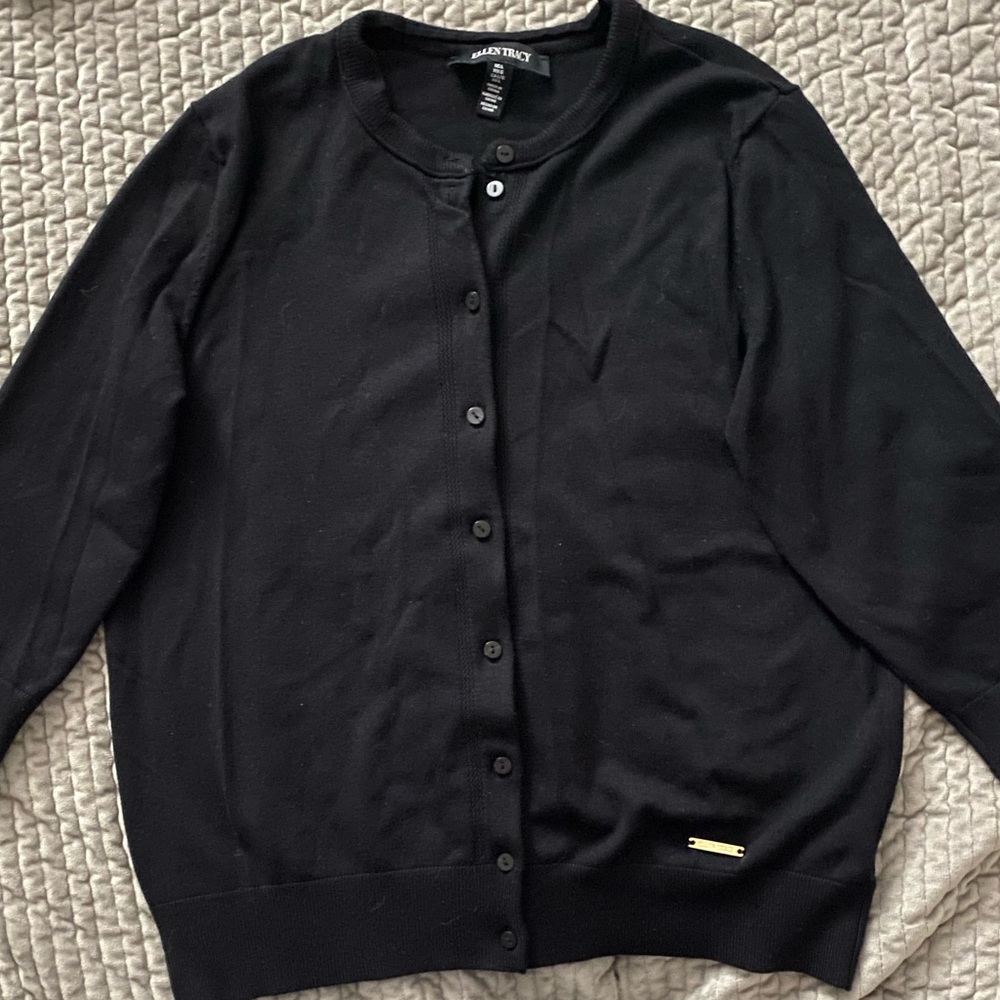FINALE SALE PRICE Ellen Tracy Women’s Black 3/4 Sleeve Cardigan